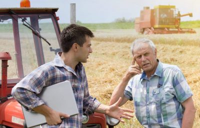 Young Old Farmer Cropped